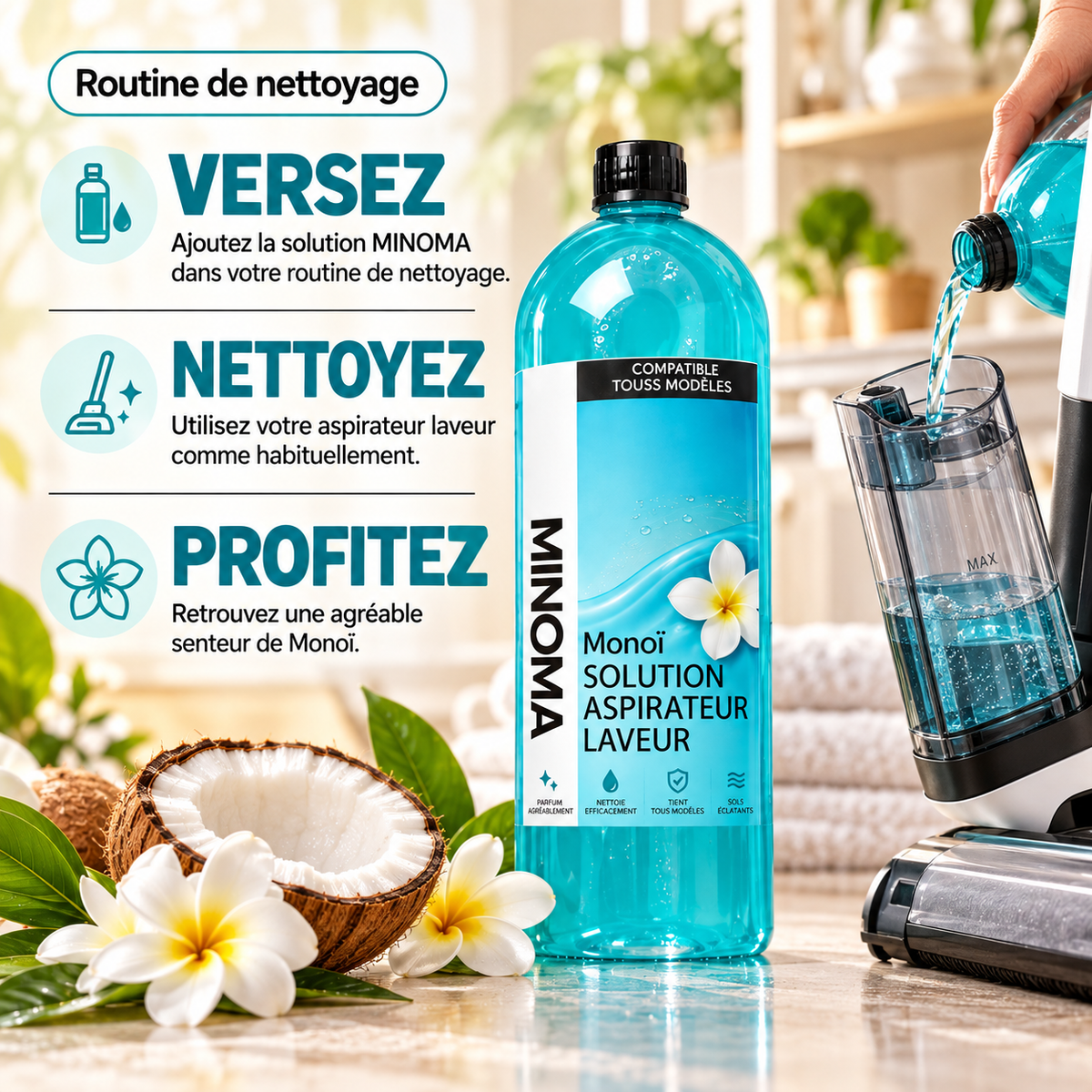 Solution Aspirateur Laveur Monoï