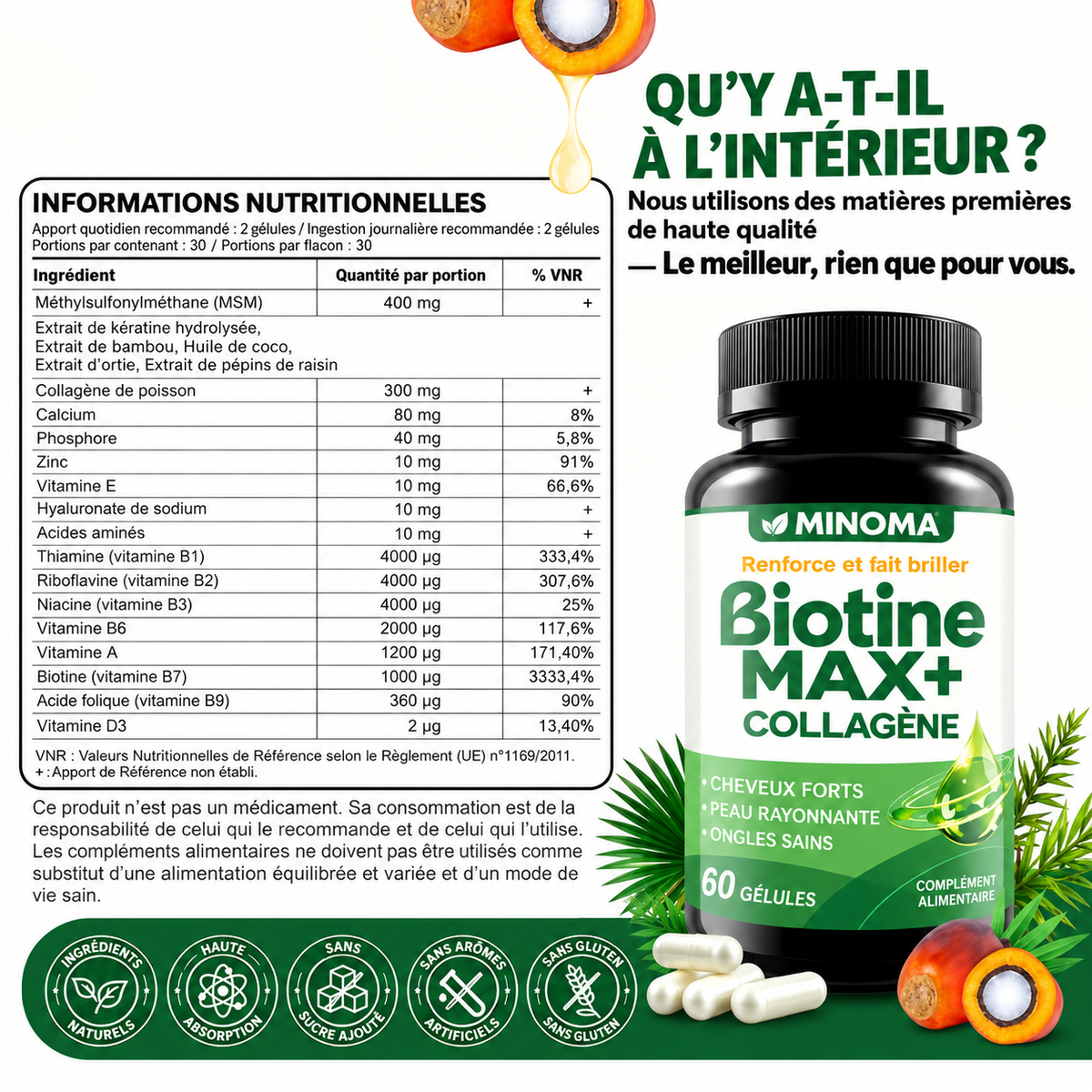 Biotine MAX+ & Collagène